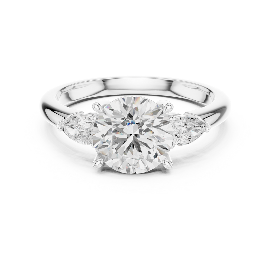 LH-03330 — Round-Cut Three-Stone Ring Design — digital design render