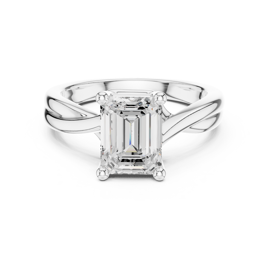 LH-03334 — Emerald-Cut Ring Design — digital design render