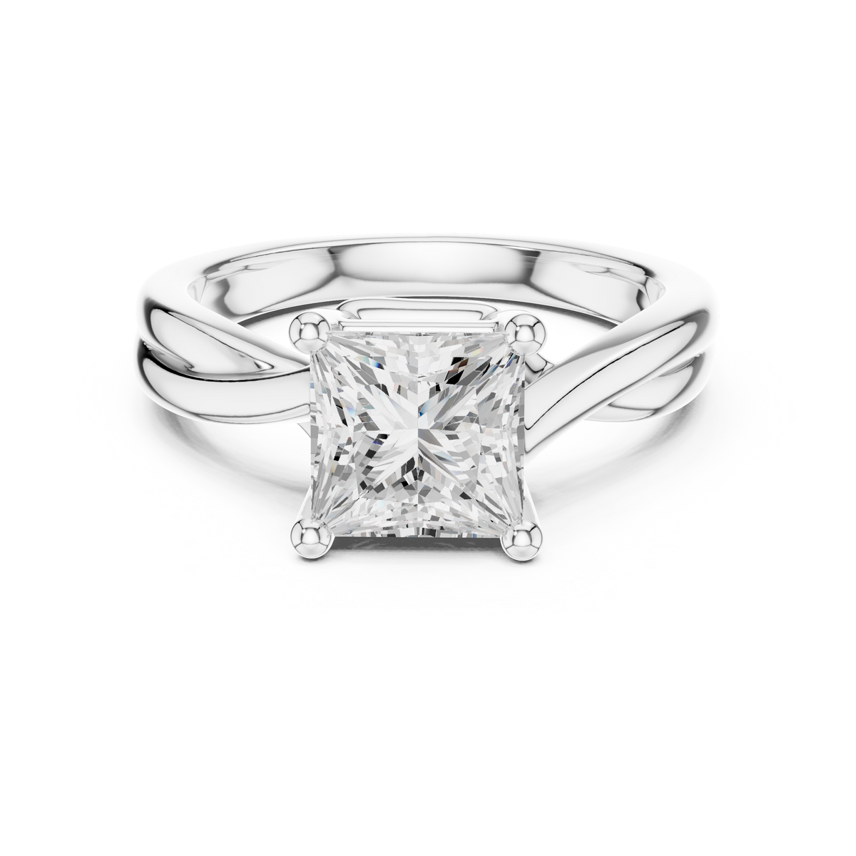 LH-03337 — Princess-Cut Ring Design — digital design render