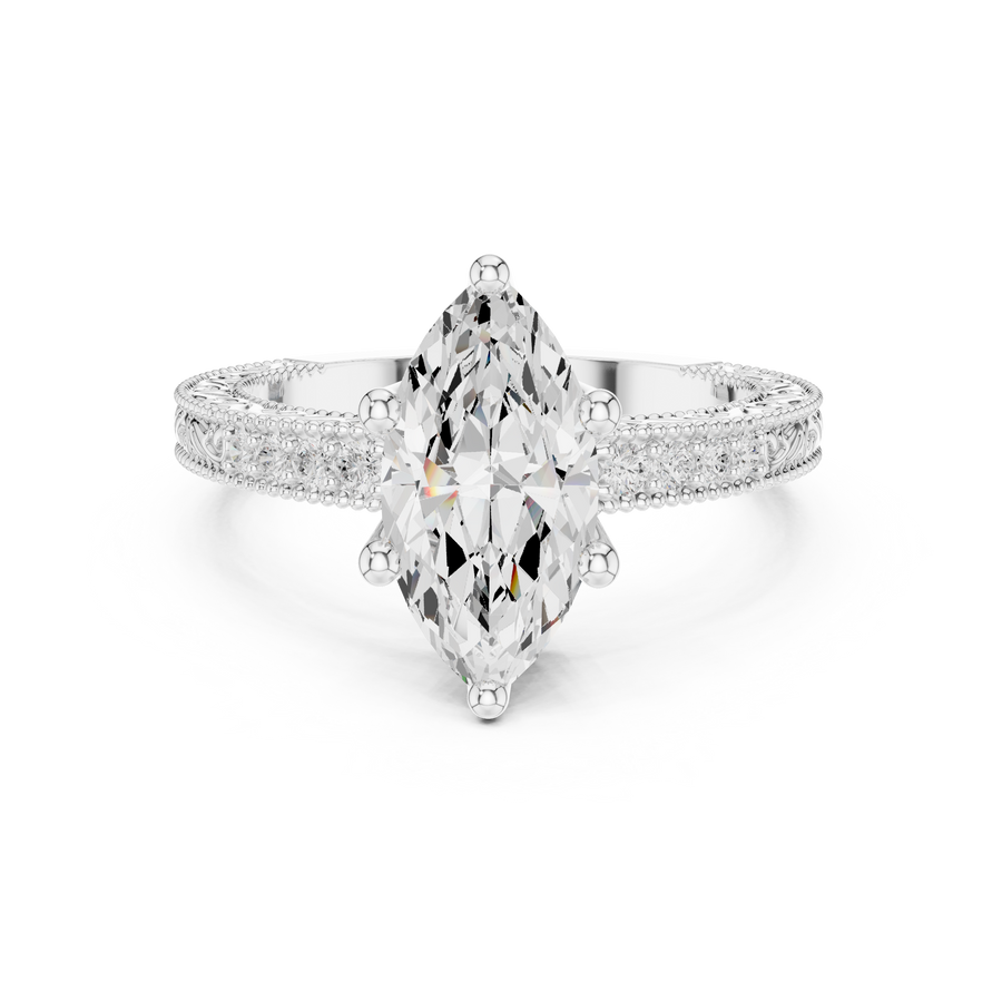 LH-03360 — Marquise-Cut Ring — digital design render