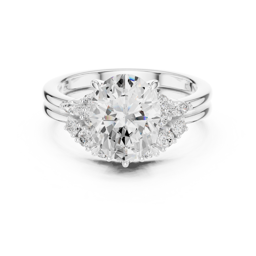 LH-03383 — Oval-Cut Ring Design — digital design render