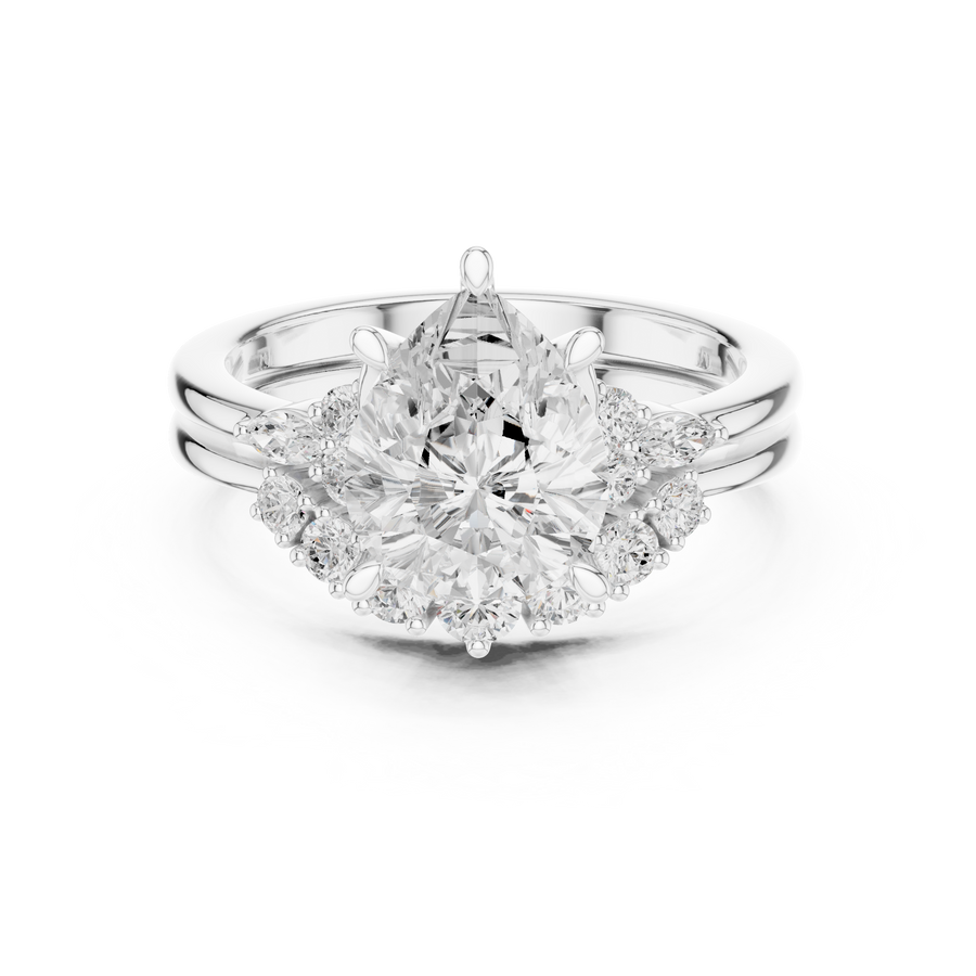 LH-03384 — Pear-Cut Ring Design — digital design render