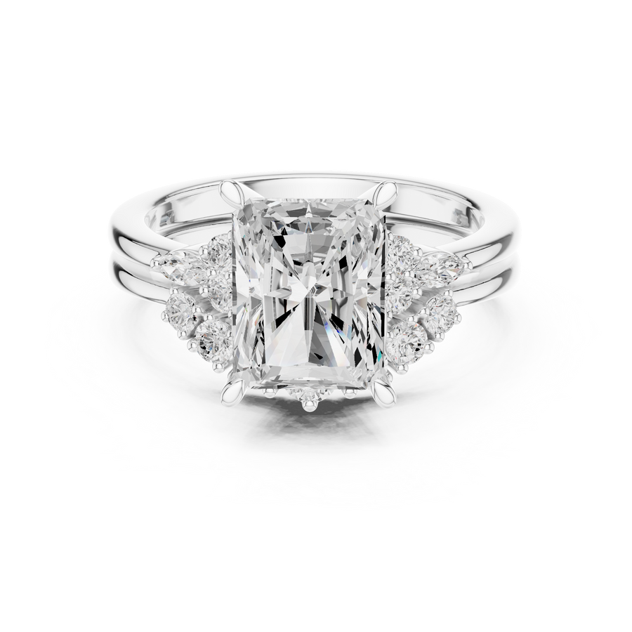 LH-03386 — Radiant-Cut Ring Design — digital design render