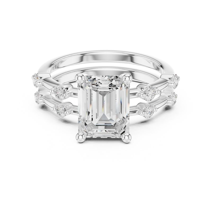 LH-03390 — Emerald-Cut Ring Design — digital design render
