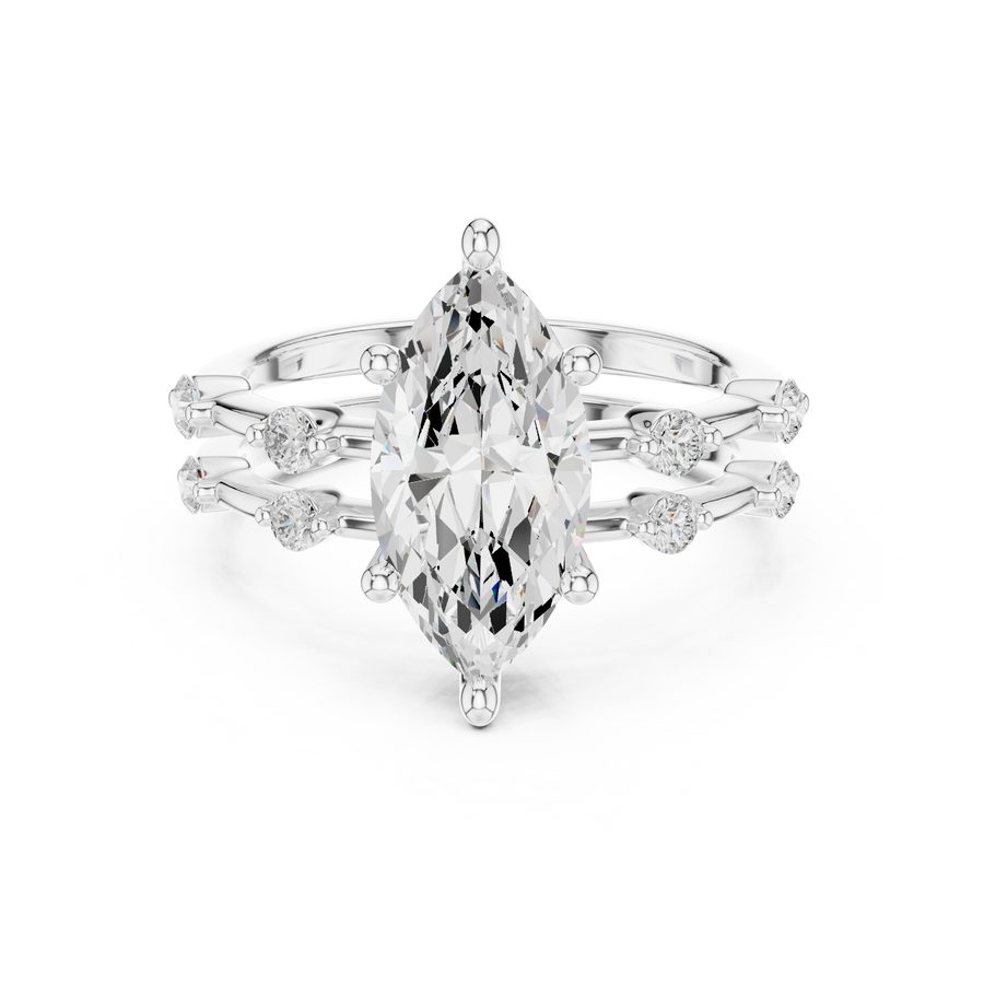 LH-03391 — Marquise-Cut Ring Design — digital design render