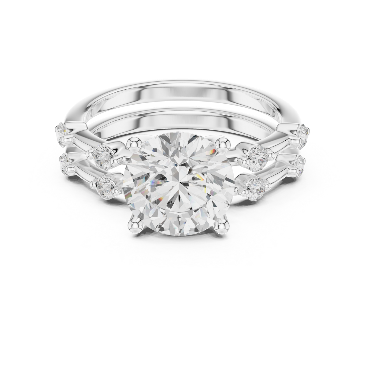 LH-03395 — Round-Cut Ring Design — digital design render