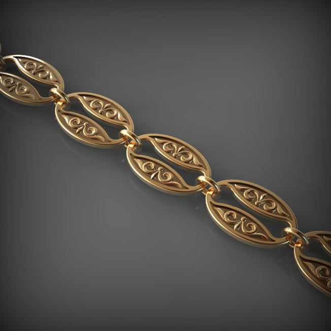 Open Scroll Link Bracelet — B12-601 — supplied digital design render