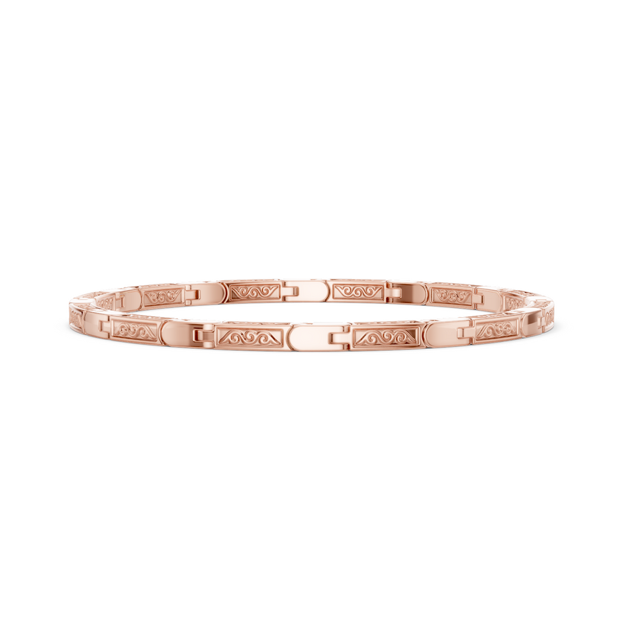 Slim Rectangular Link Bracelet — B12-615 — supplied digital design render
