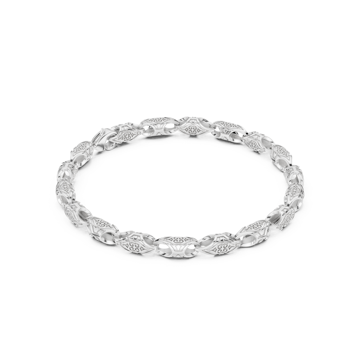 Sculpted Scroll Link Bracelet — B13-645 — supplied digital design render