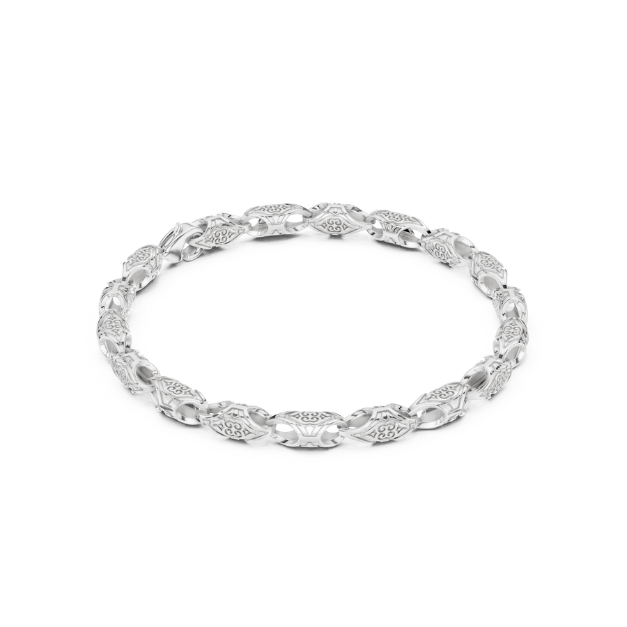 Sculpted Scroll Link Bracelet — B13-645 — supplied digital design render