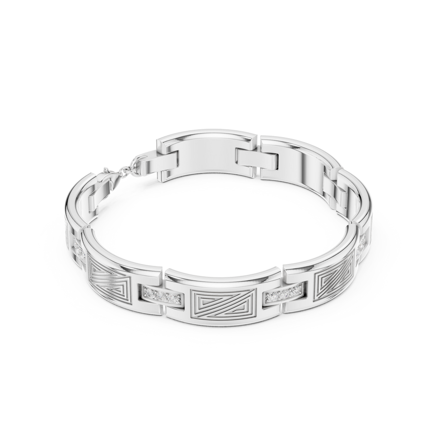 Wide Panel Link Bracelet — B13-652 — supplied digital design render