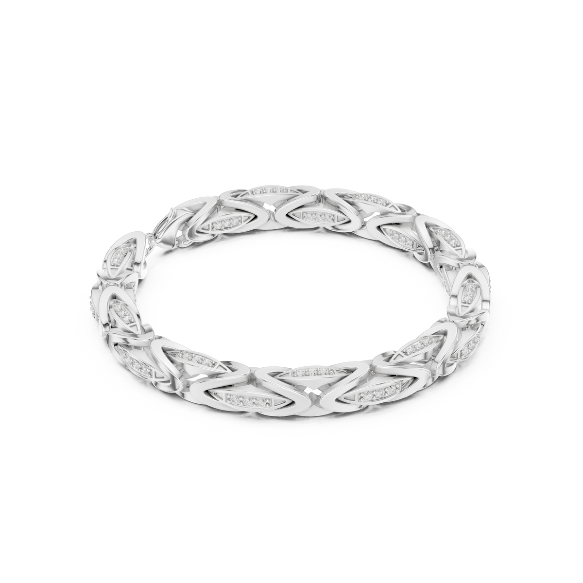 Braided Leaf Link Bracelet — B13-653 — supplied digital design render