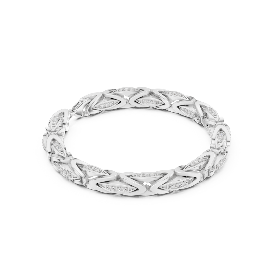 Braided Leaf Link Bracelet — B13-653 — supplied digital design render