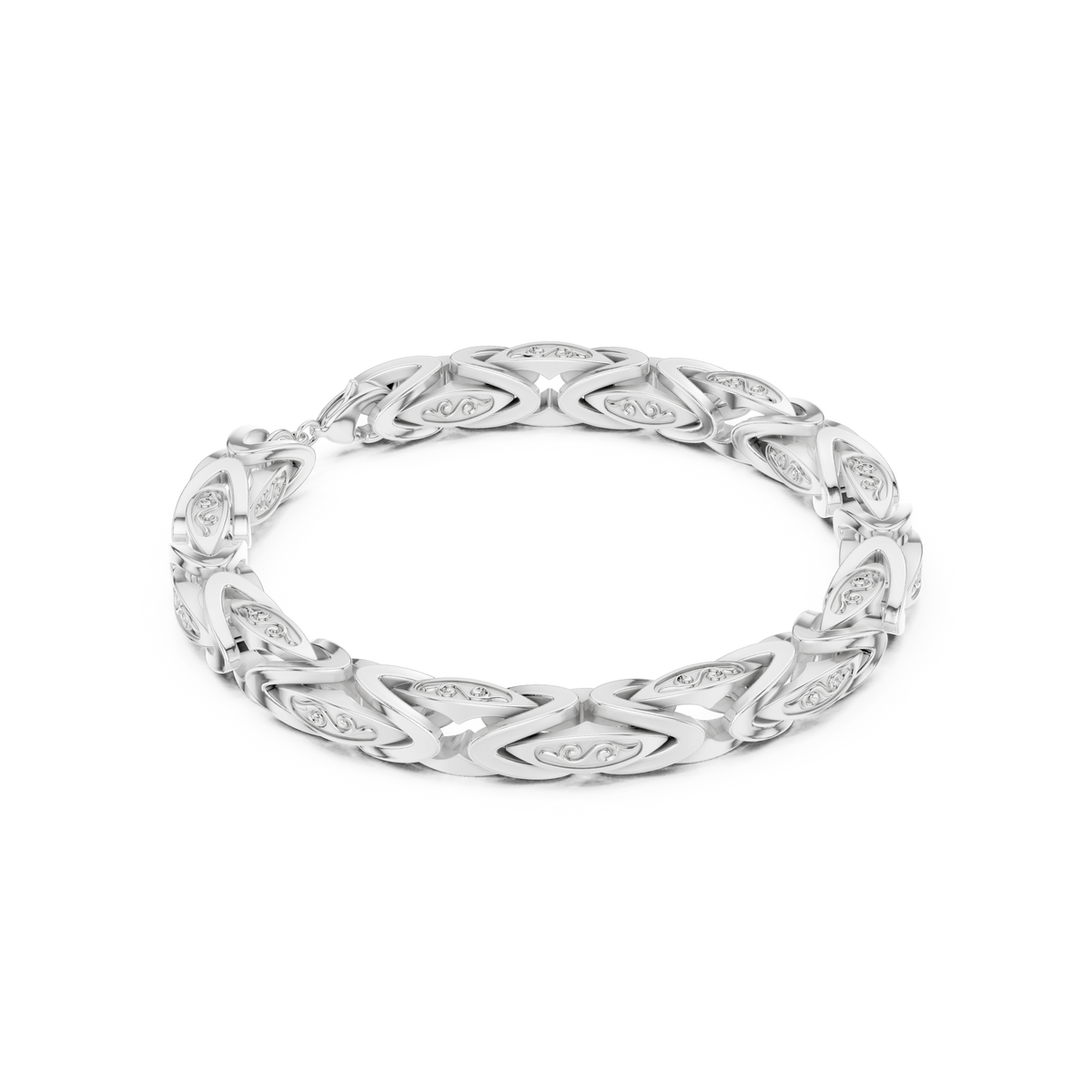 Sculpted Leaf Chain Bracelet — B13-654 — supplied digital design render