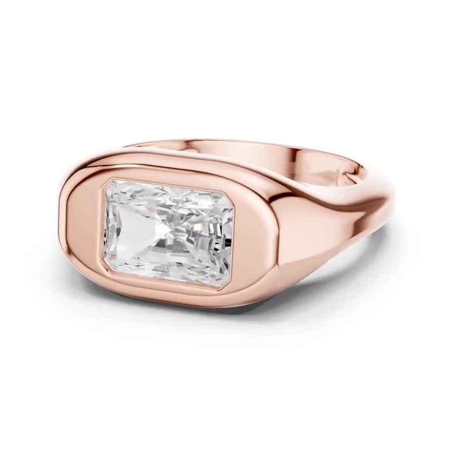 Radiant-Cut Openwork Solitaire Ring — DDLR-093-RA