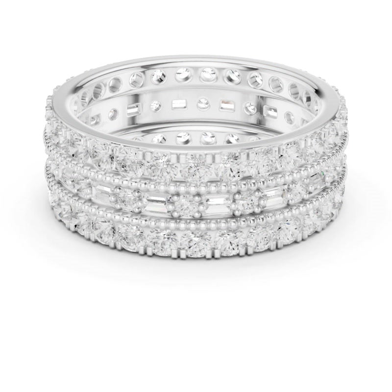 Broad Multi-Row Eternity Band