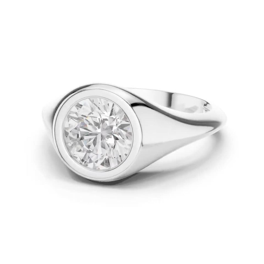 Round-Cut Openwork Solitaire Ring — DDLR-093-RD