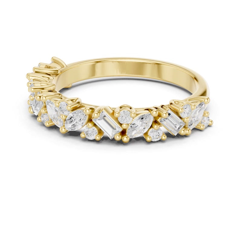 Mixed-Cut Half-Eternity Band