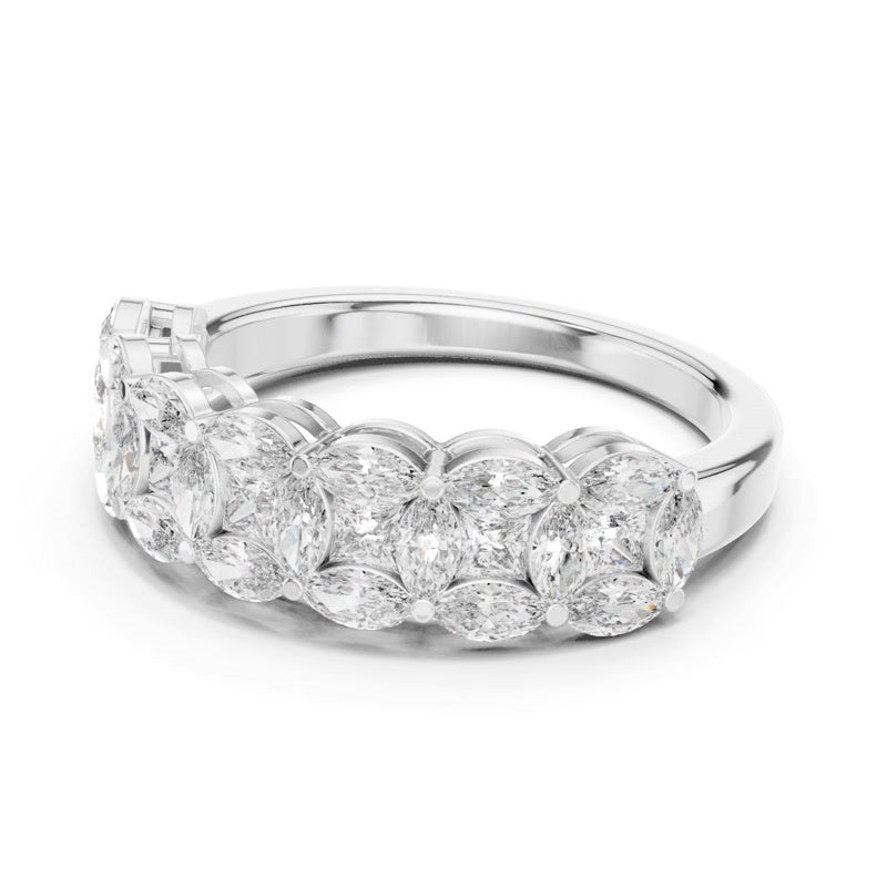 Three-Stone Halo Ring