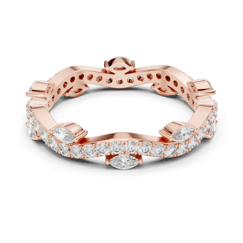 Oval Scalloped Eternity Band