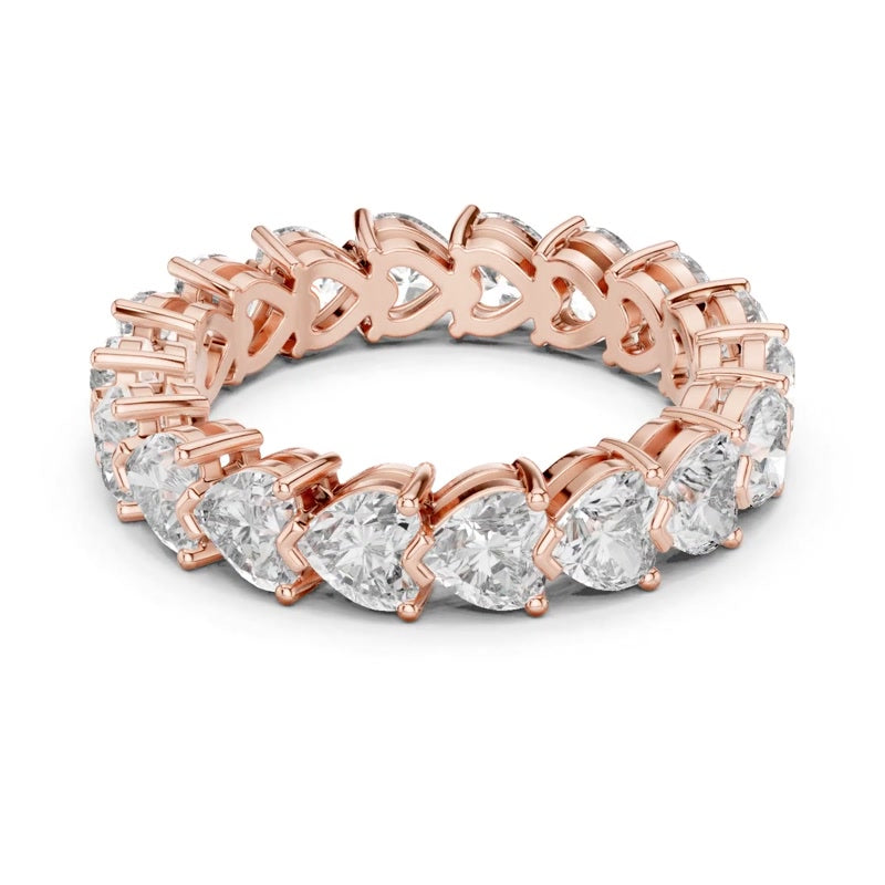 Heart-Cut Prong-Set Eternity Band
