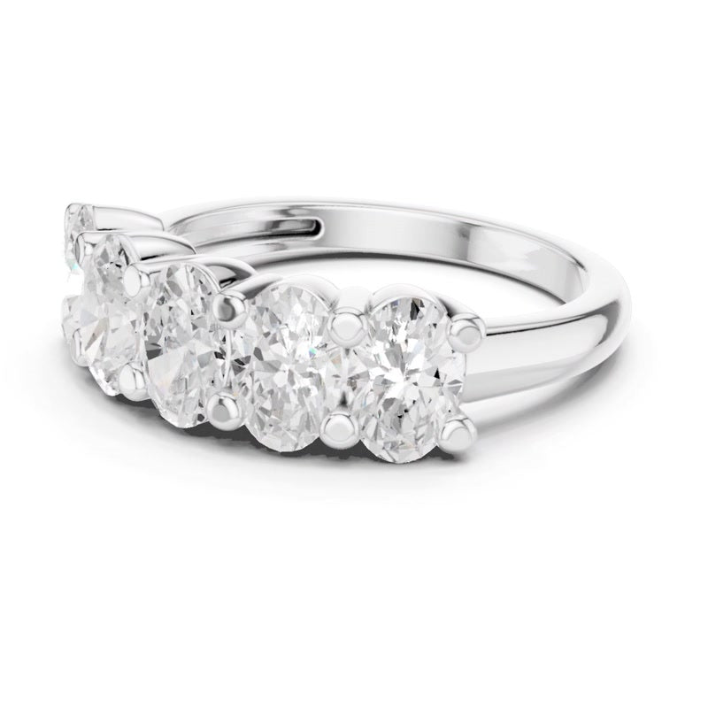 Round Three-Stone Split-Shank Ring