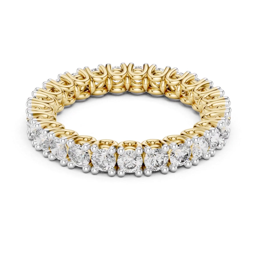 Round Prong-Set Eternity Band — digital render, view 3