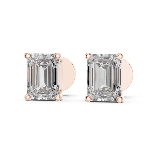 Emerald-Cut Stud Earrings