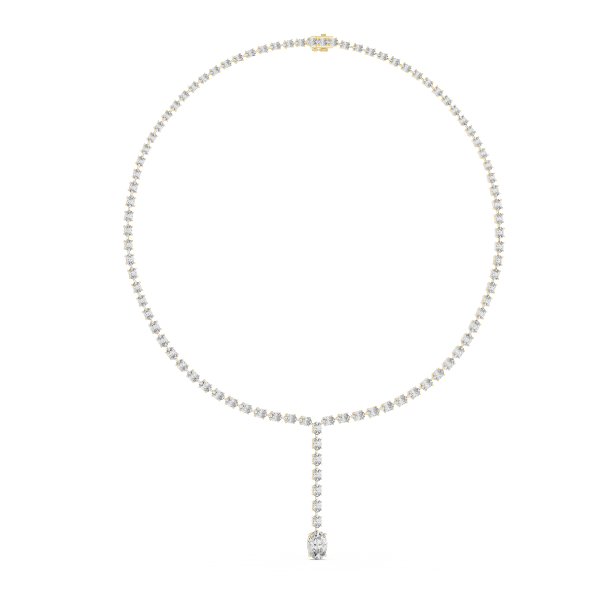 Long-Drop Tennis Necklace — GNK-0047 — digital design render