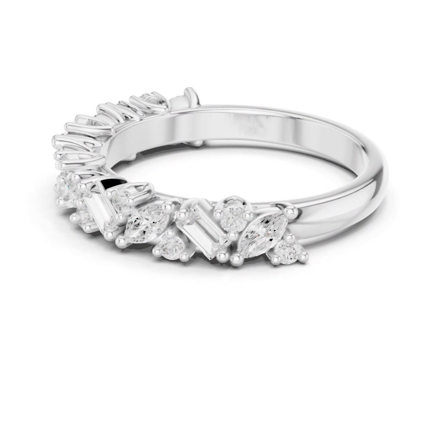 Mixed-Cut Half-Eternity Band — still from the supplied digital video render