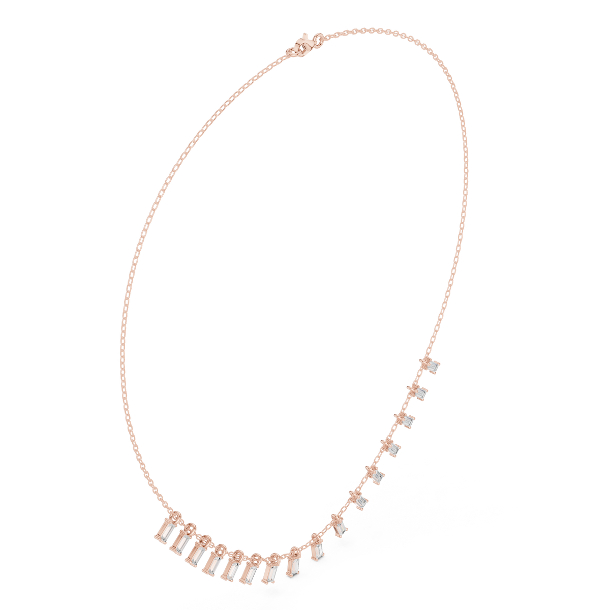Mixed-Drop Fringe Necklace — SBWN-026 — digital design render