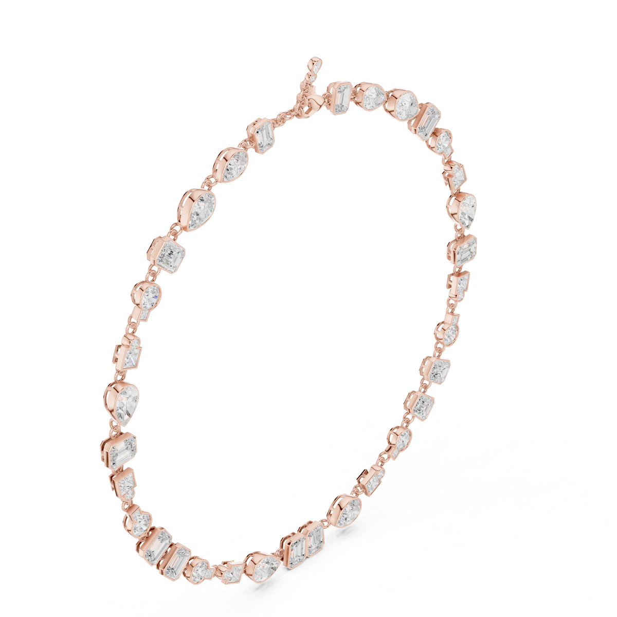 Mixed-Shape Halo Necklace — SBWN-043 — digital design render