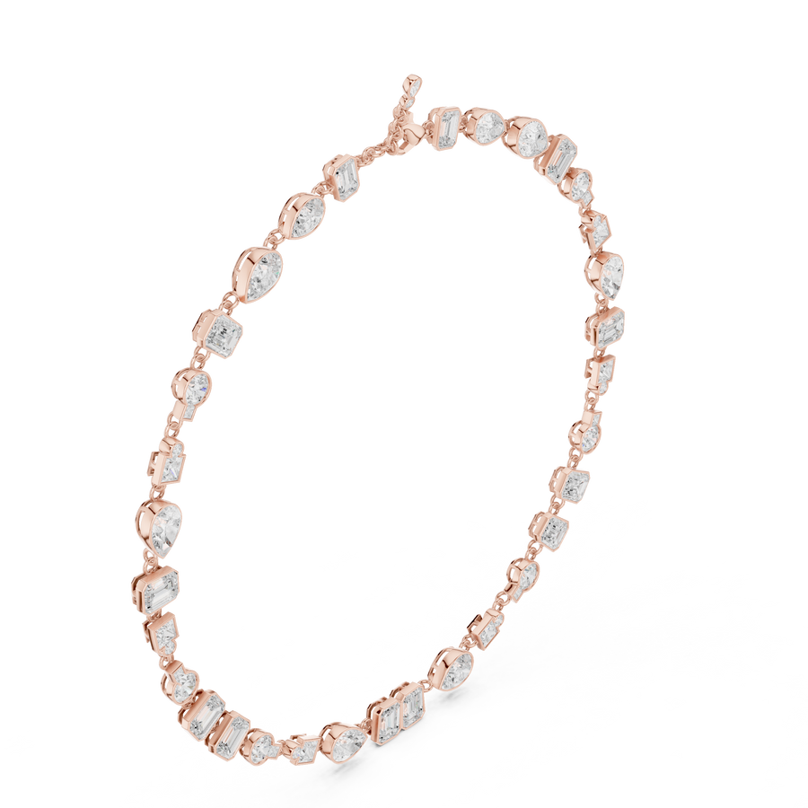 Mixed-Shape Halo Necklace — SBWN-043 — digital design render
