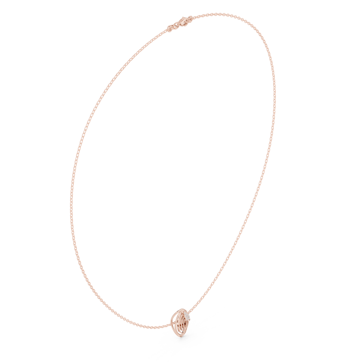 Open Teardrop Necklace — SBWN-044 — digital design render