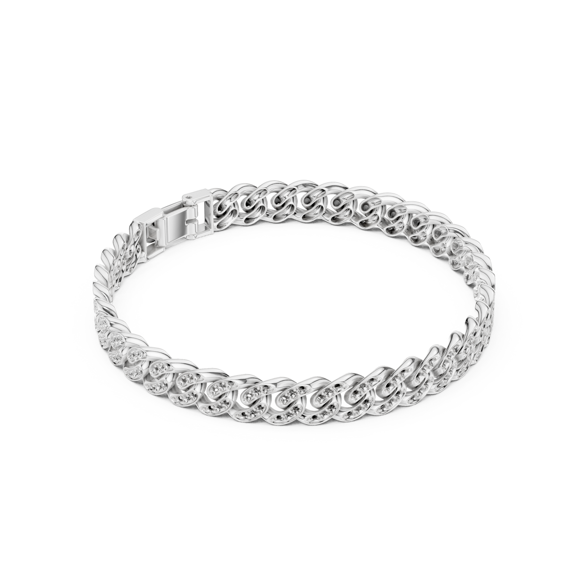 Openwork Curb Link Bracelet — B9-201 — digital design render