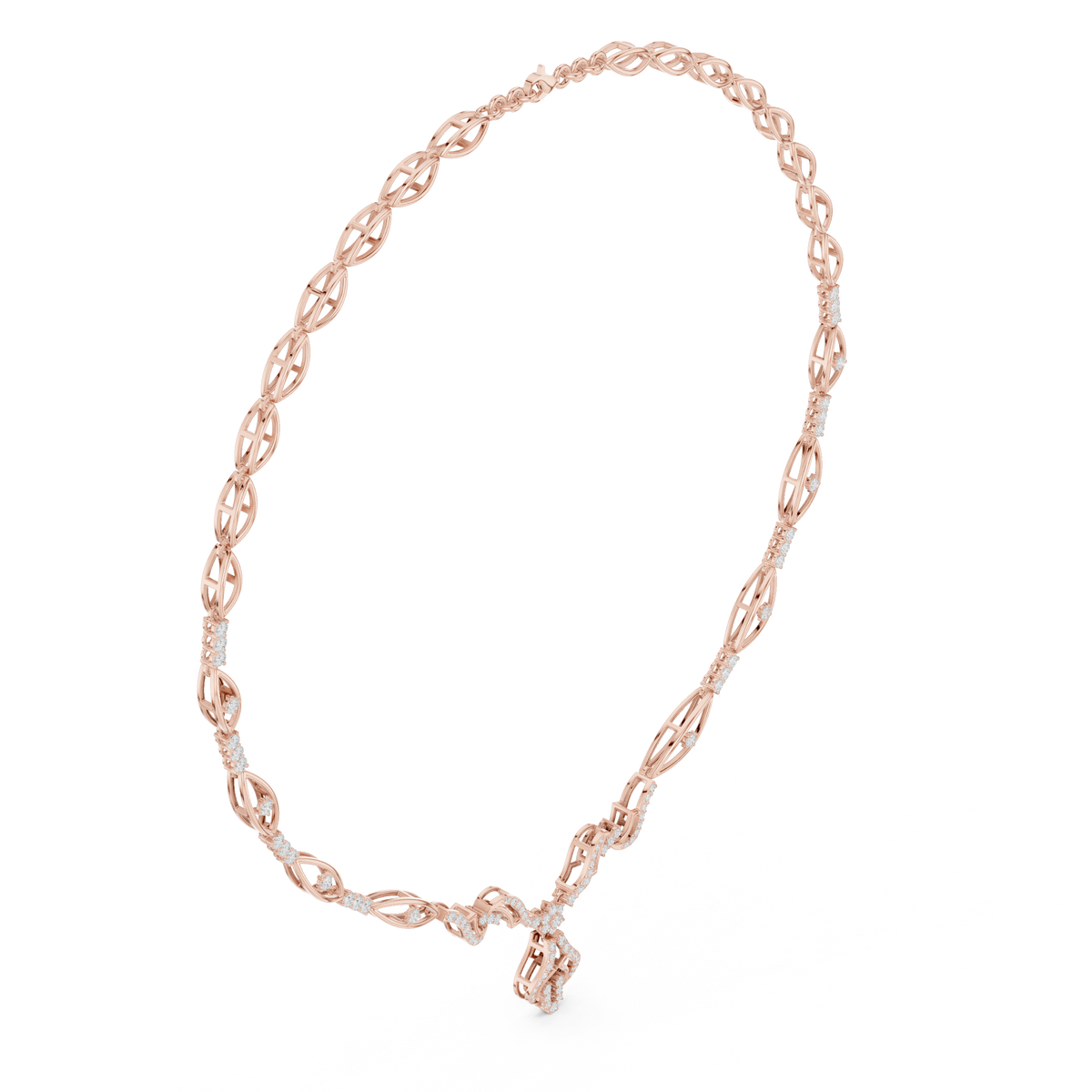 Openwork Oval-Link Necklace — SBWN-006 — digital design render