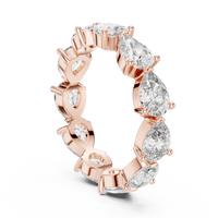 Oval-Cut Eternity Band — rose-gold-tone digital render, view 1