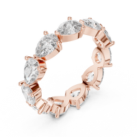 Oval-Cut Eternity Band — rose-gold-tone digital render, view 2