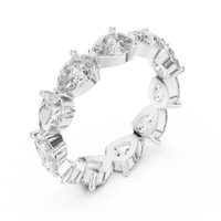 Oval-Cut Eternity Band — silver-tone digital render, view 2