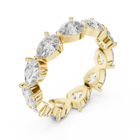Oval-Cut Eternity Band — yellow-gold-tone digital render, view 2