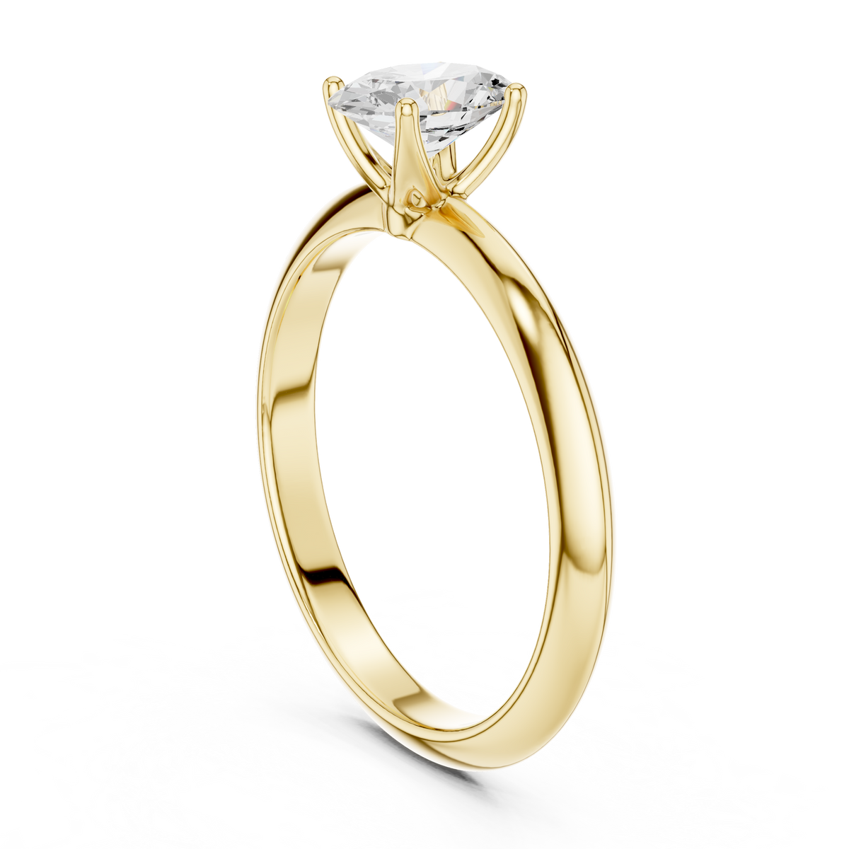 Oval-Cut Tapered Solitaire Ring — DDLR-146-OV — digital design render