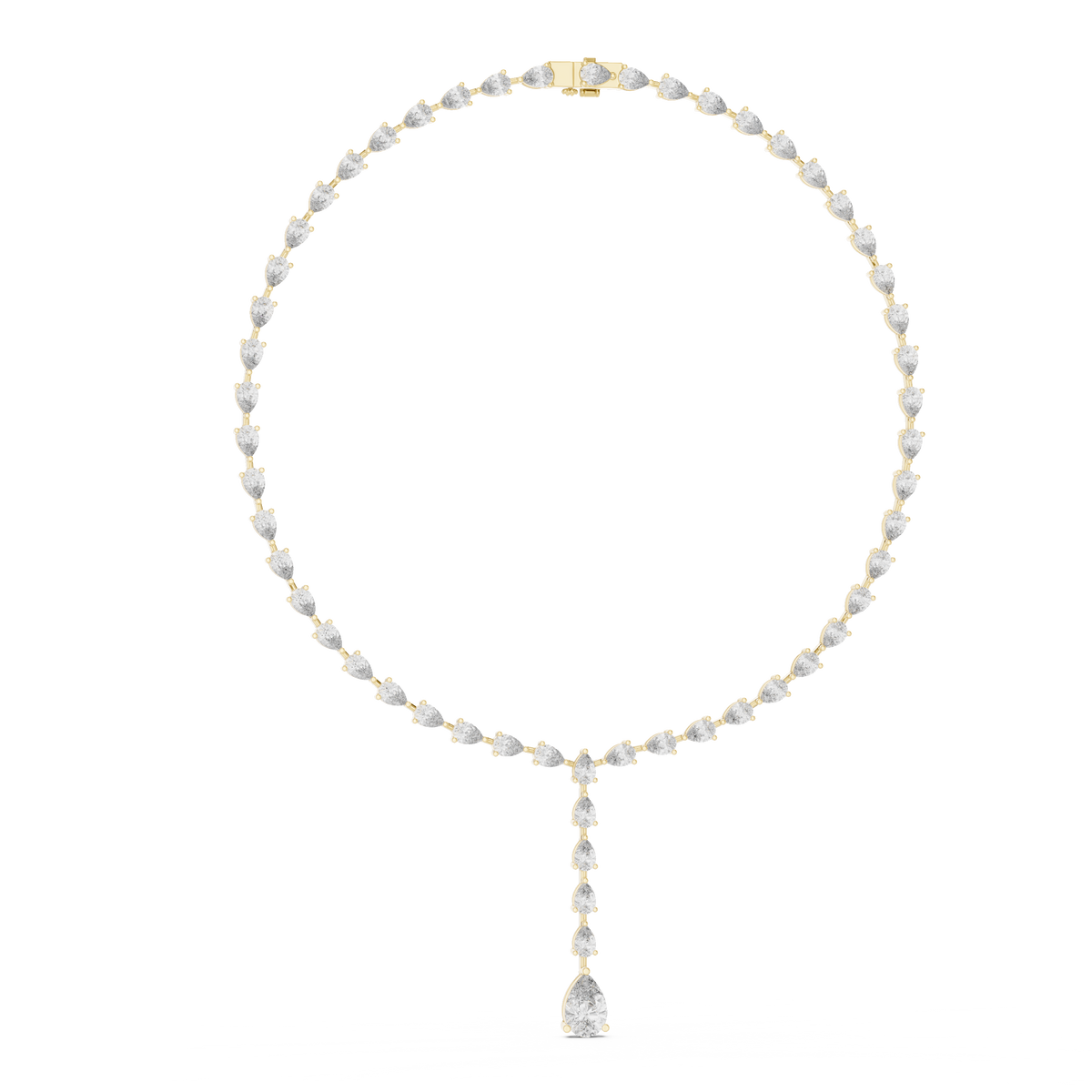 Oval-Drop Y Necklace — GNK-0017 — digital design render