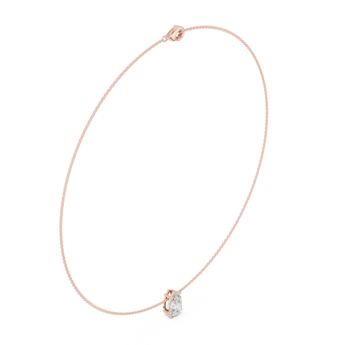 Oval Open-Pendant Necklace — SBWN-031 — digital design render