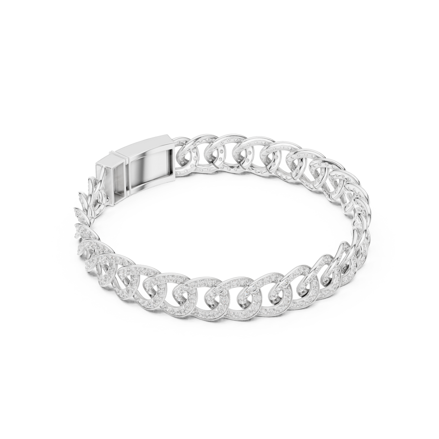 Pavé Open Curb Bracelet — B9-308 — digital design render