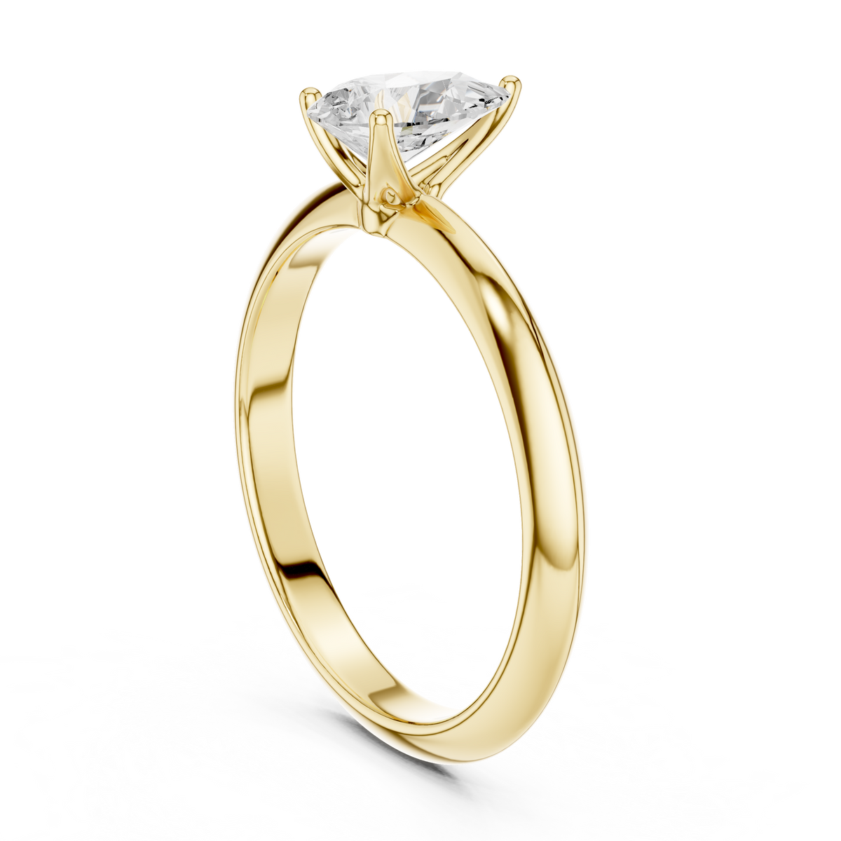 Pear-Cut Tapered Solitaire Ring — DDLR-146-PE — digital design render