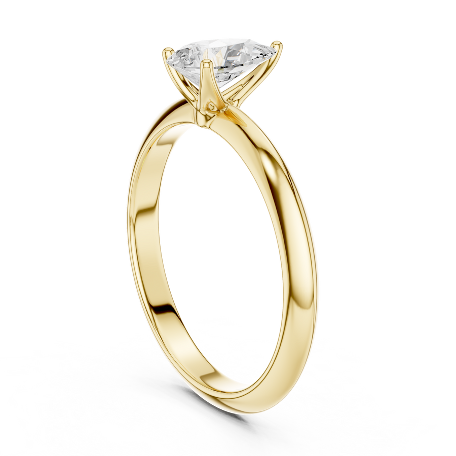 Pear-Cut Tapered Solitaire Ring — DDLR-146-PE — digital design render