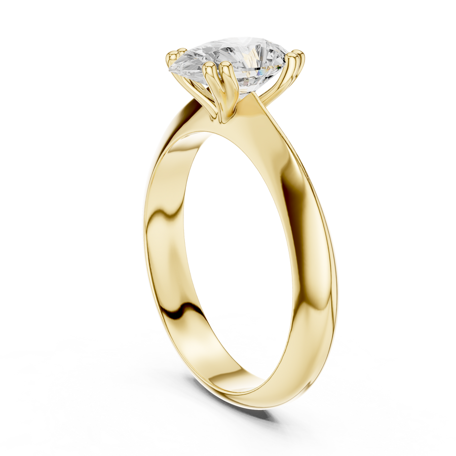 Pear-Cut Wide-Shoulder Solitaire Ring — DDLR-147-PE — digital design render