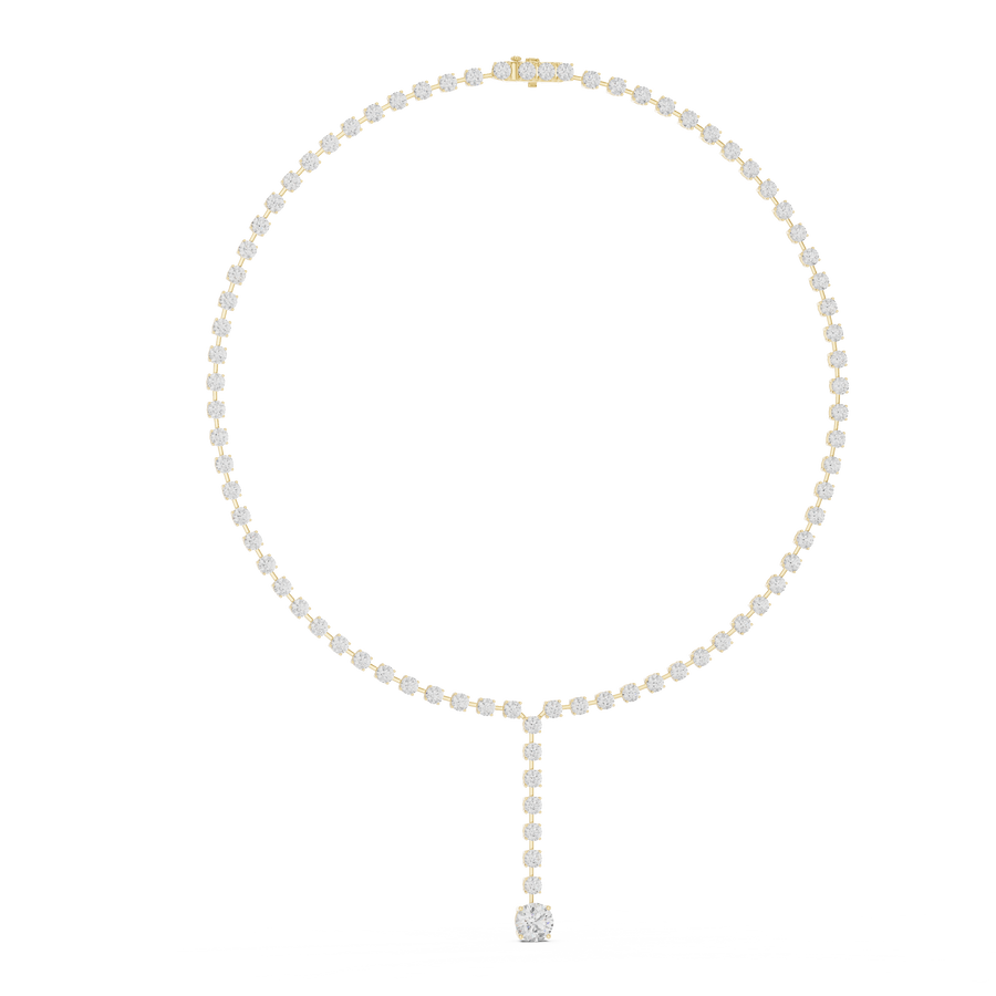 Pear-Drop Line Necklace — GNK-0046 — digital design render