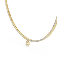 Pear-Drop Tennis Necklace — GNK-0002 — digital design render