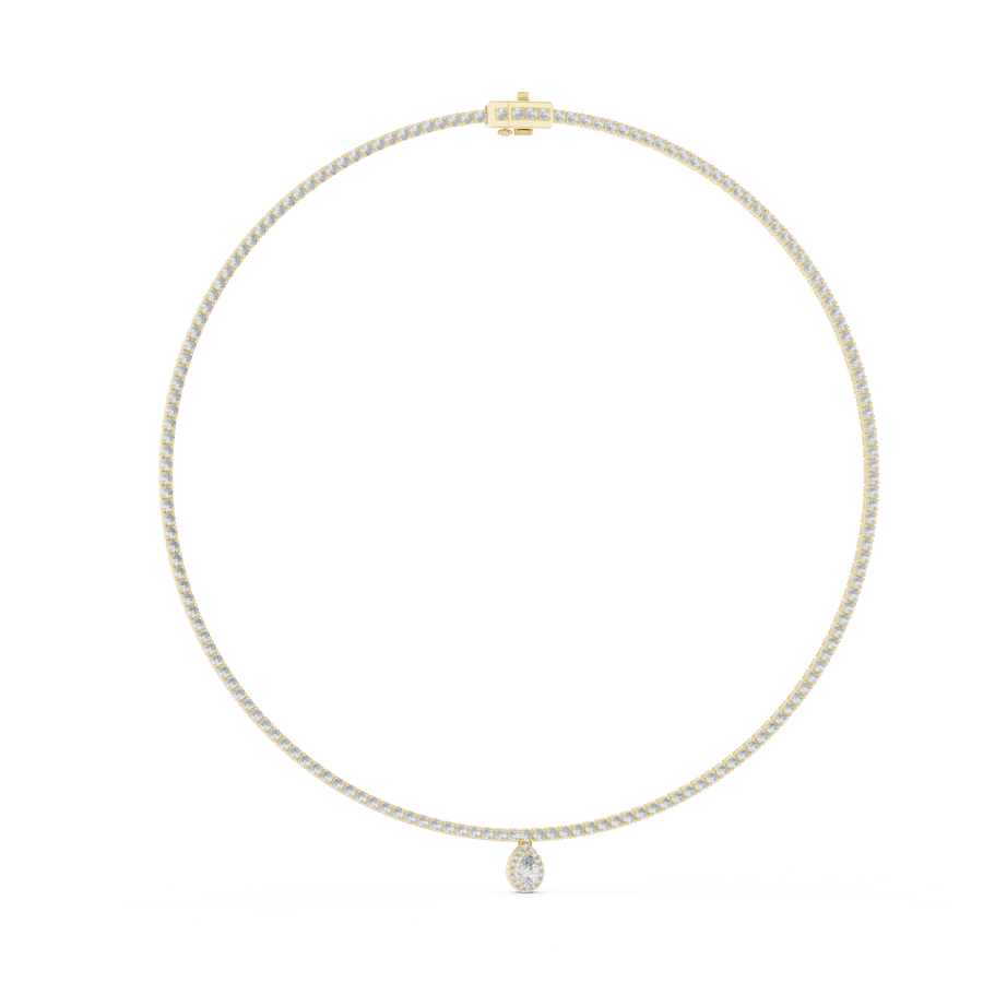 Pear-Drop Tennis Necklace — GNK-0002 — digital design render